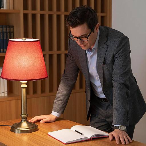 Professional Man at a Wooden Desk