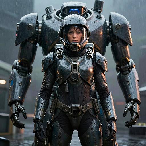 Cinematic Portrait of a Mech Pilot