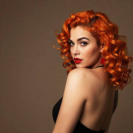 Confident Woman with Vibrant Orange Hair