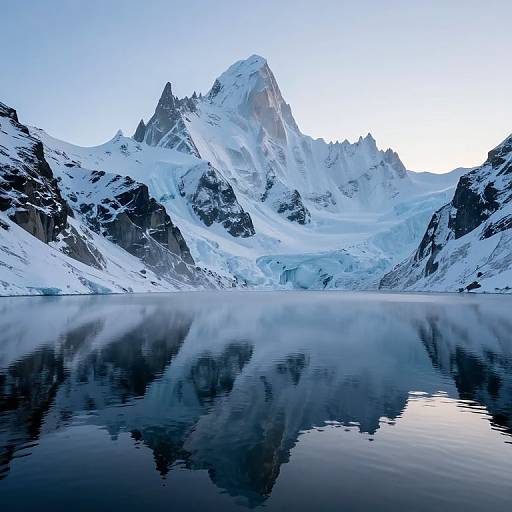 Serene Icy Peaks Reflection
