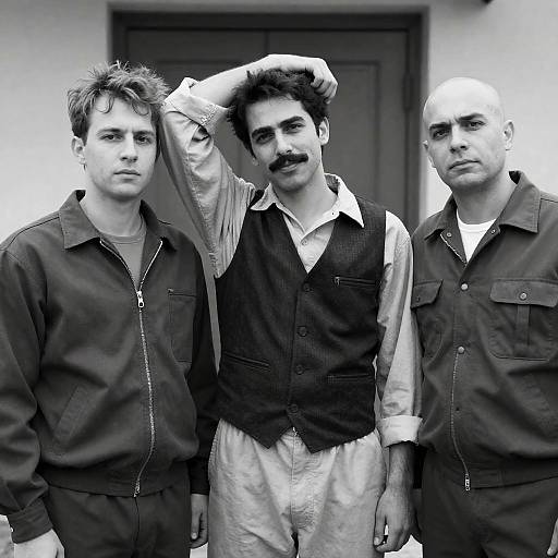 Prison Portrait: Three Men in Uniform