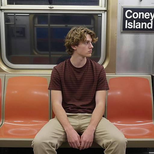 Young Man in Subway Scene