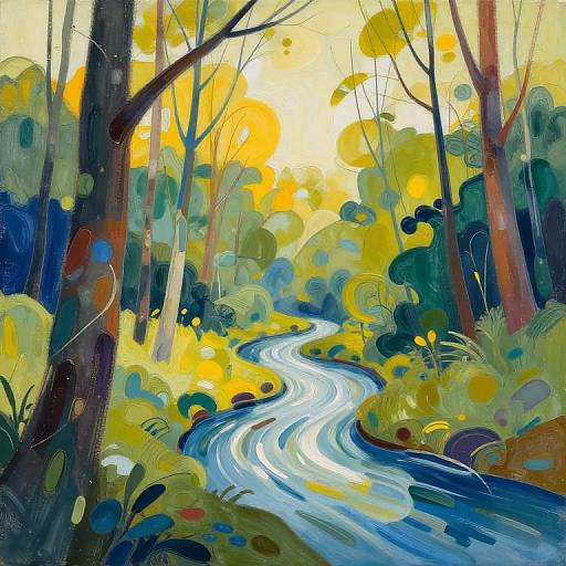 Abstract Nature-Inspired Mystical Artwork