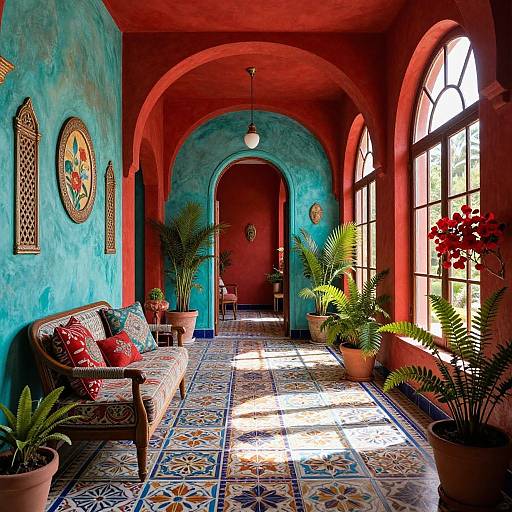 Opulent Mediterranean Hallway Illustration