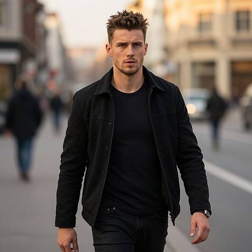 European Man Urban Golden Hour Portrait