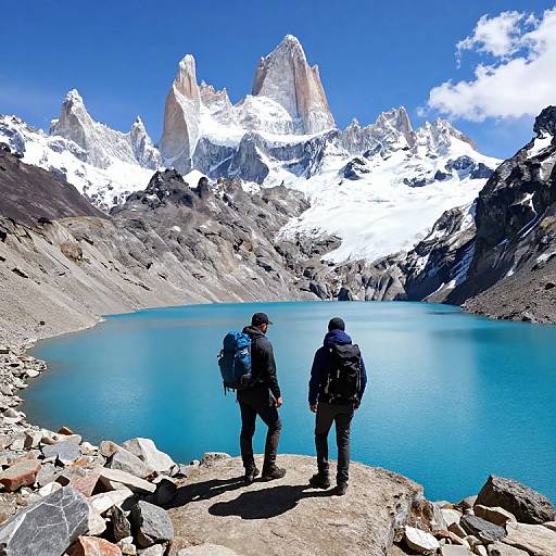 Hikers Overlooking Cullicocha Lake View
