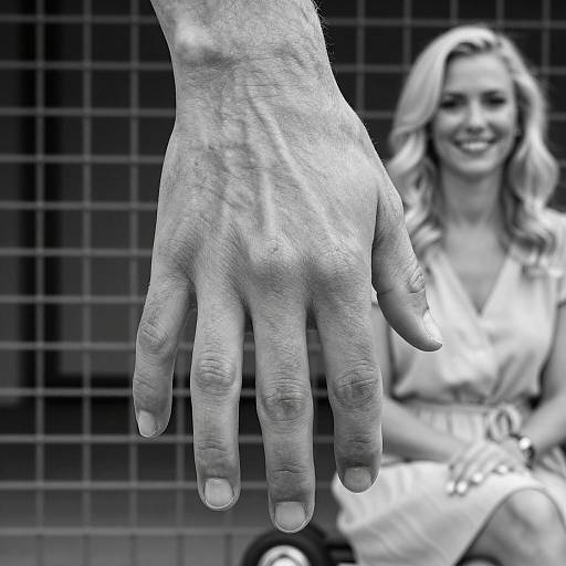 Blonde Woman with Detailed Hand Photograph