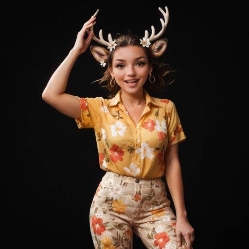 Elegant Deer Girl in Cowboy Shot Elegant Deer Girl in Cowboy Shot