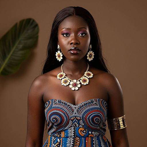 Regal African Queen in Elegant Attire