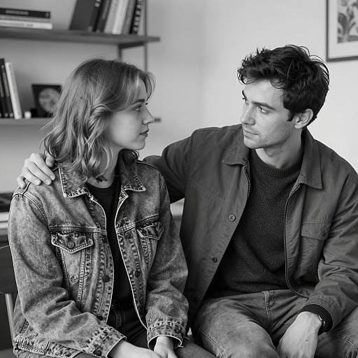 Intimate Black and White Room Portrait