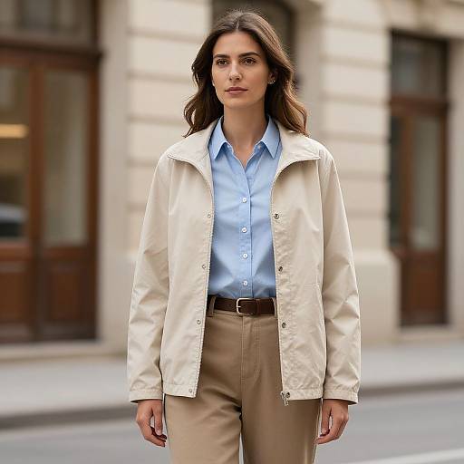 Woman Standing on Street Scene