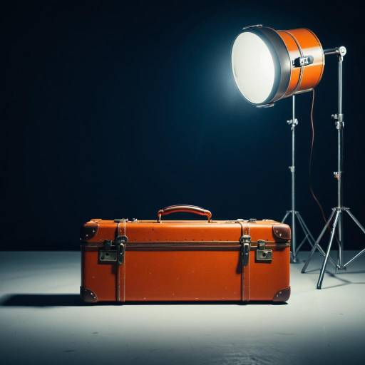 Burnt Orange Retro Suitcase with Studio Lighting