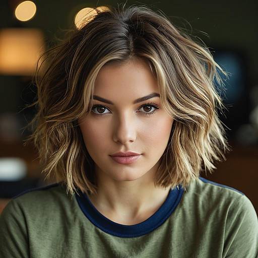 Young Woman with Choppy Bob Hairstyle