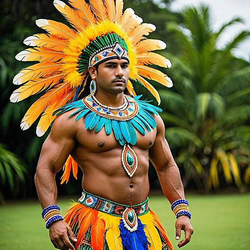 Vibrant Polynesian Samba Dance Costume
