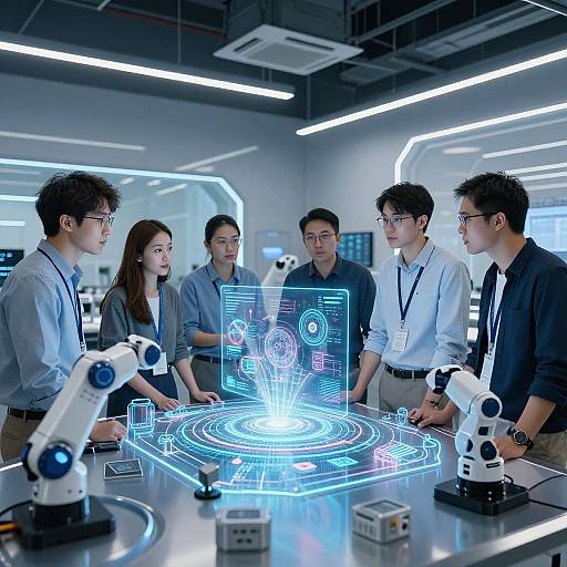 Innovative Tech Lab Brainstorming Scene