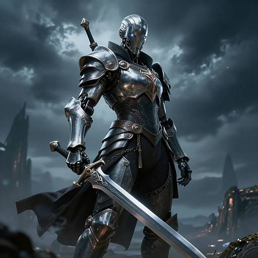 Futuristic Cybernetic Warrior DnD Art