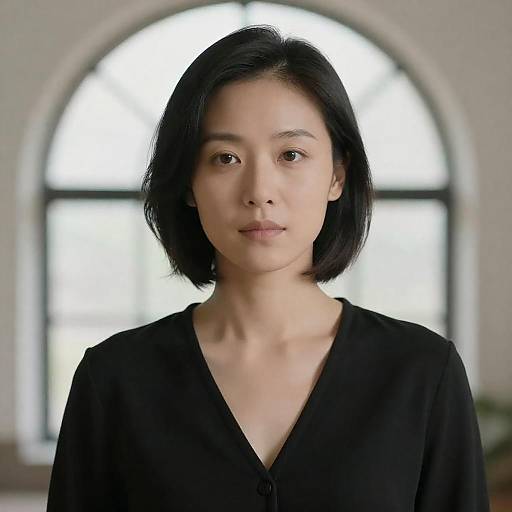 Portrait of Woman by Arched Window