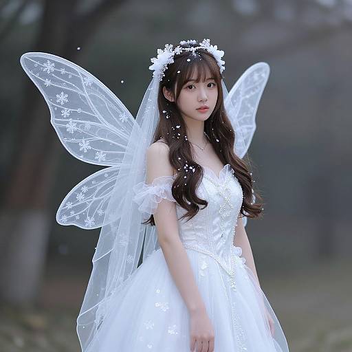 Snowflake Fairy in Sheer Dress