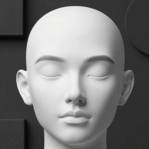 Minimalist Monochrome Upside-Down Eyebrows Portrait