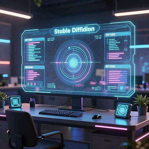 Cyberpunk Stable Diffusion Workspace