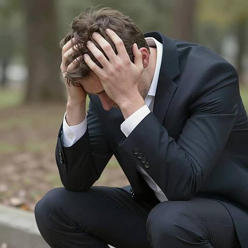 Sorrowful Man in Dark Suit
