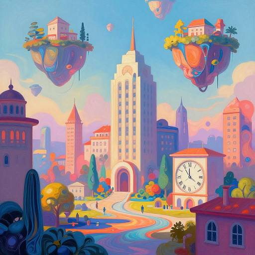 Surreal Dreamscape with Floating Islands