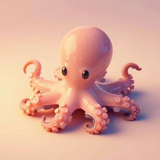 Kawaii Octopus Food Macro Art
