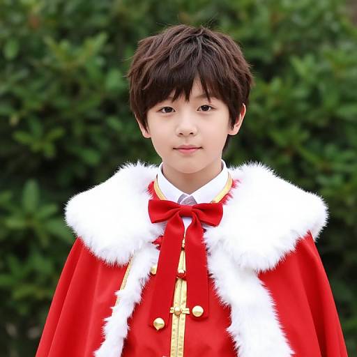 Boy in Red and Gold Outfit