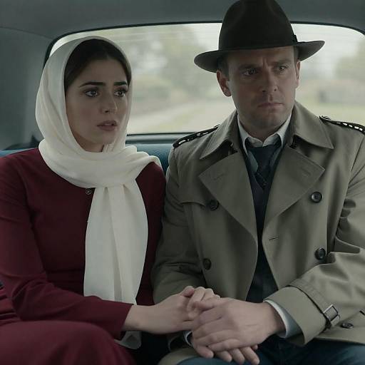 Couple Sitting in Car Holding Hands