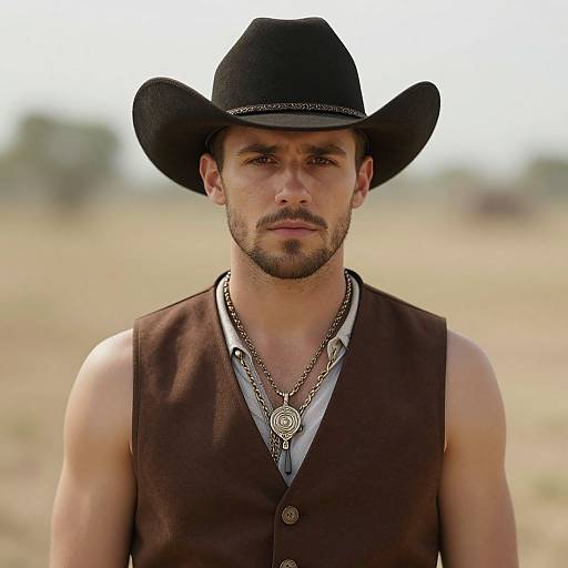 Realistic Cowboy Gatsby Costume Portrait