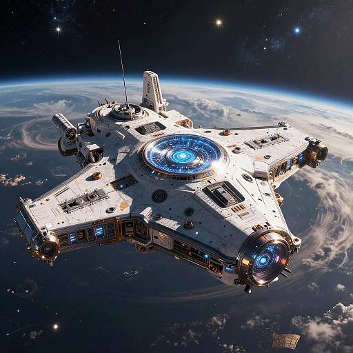 Majestic AI Spaceship Generator Station