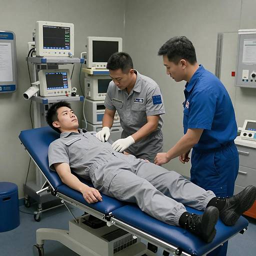 Astronaut Medical Examination in Space Station