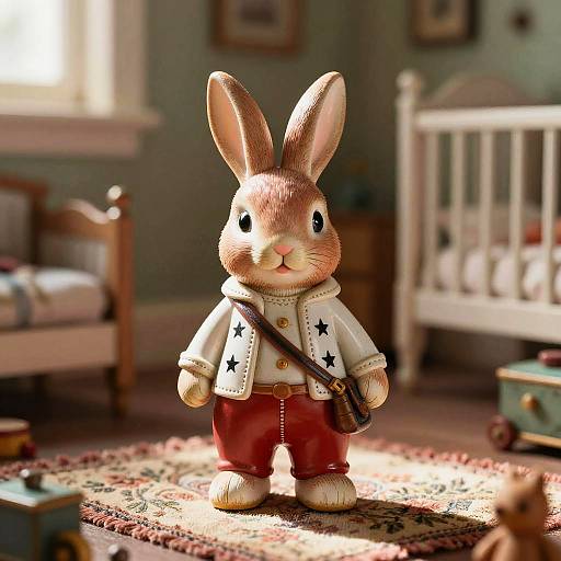 Porcelain Rabbit in Vintage Nursery