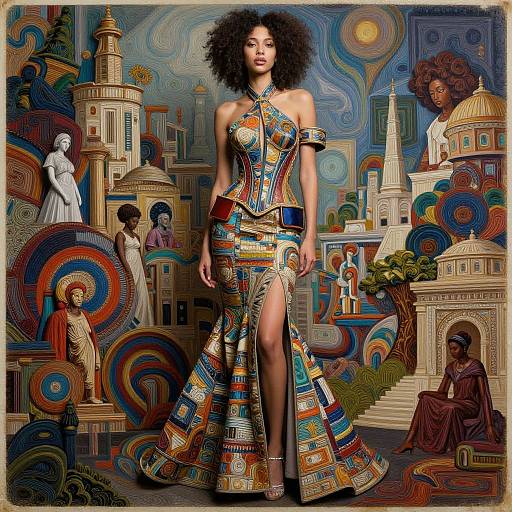 Intricately Detailed Futuristic Fashion Portrait