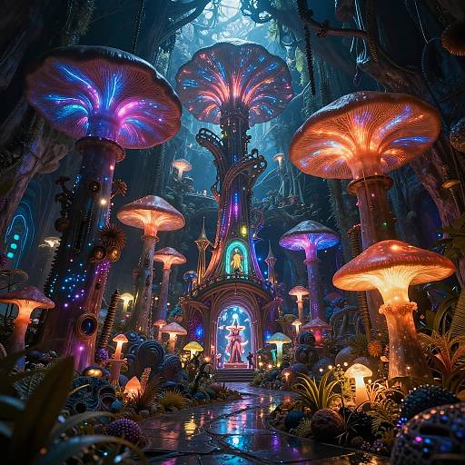 Neon Futuristic Garden of Eden