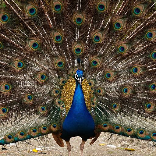 Hyper-Realistic Plum and Gold Peacock