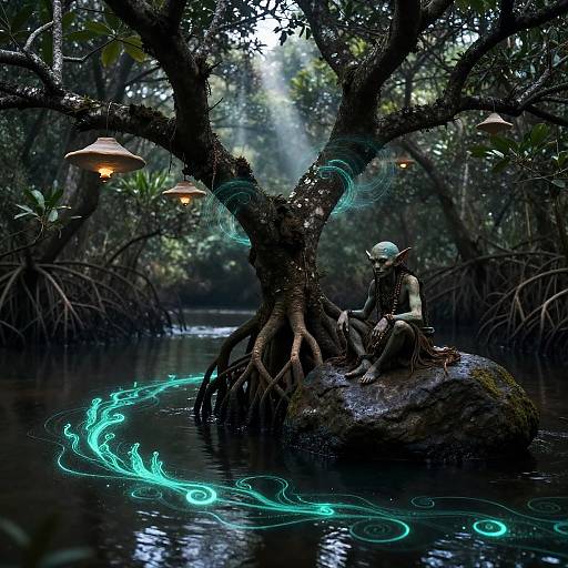 Goblin Shaman in Enchanted Mangrove Grove