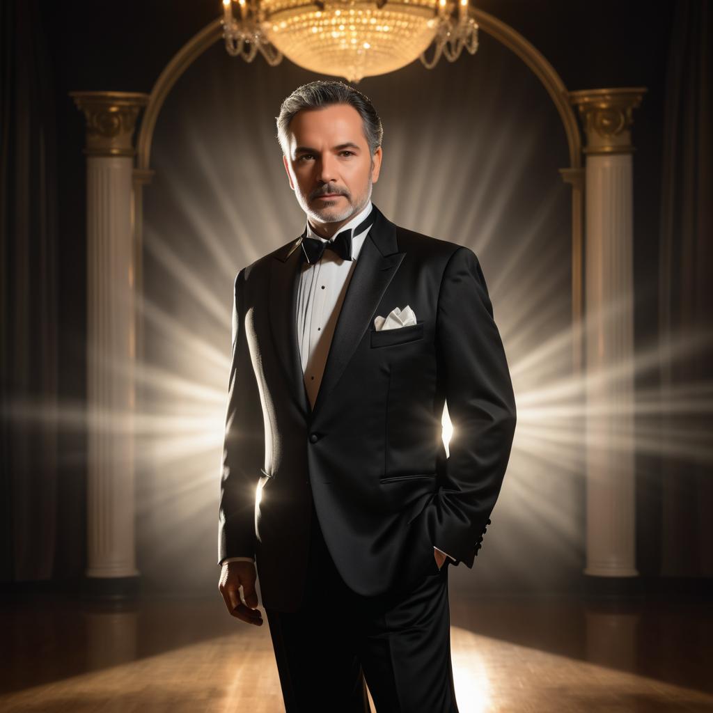 Elegant Middle-Aged Man in Tuxedo