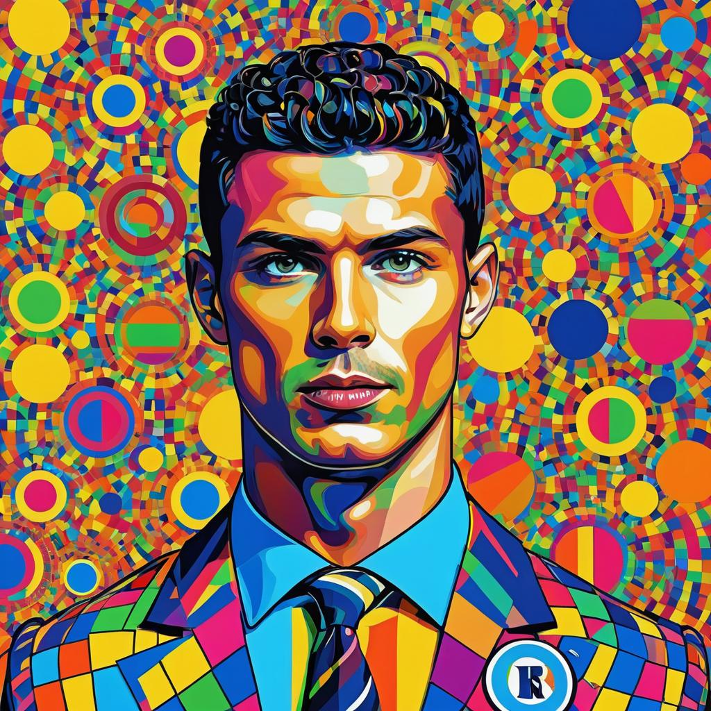 Irritated Cristiano Ronaldo in Pop Art Style