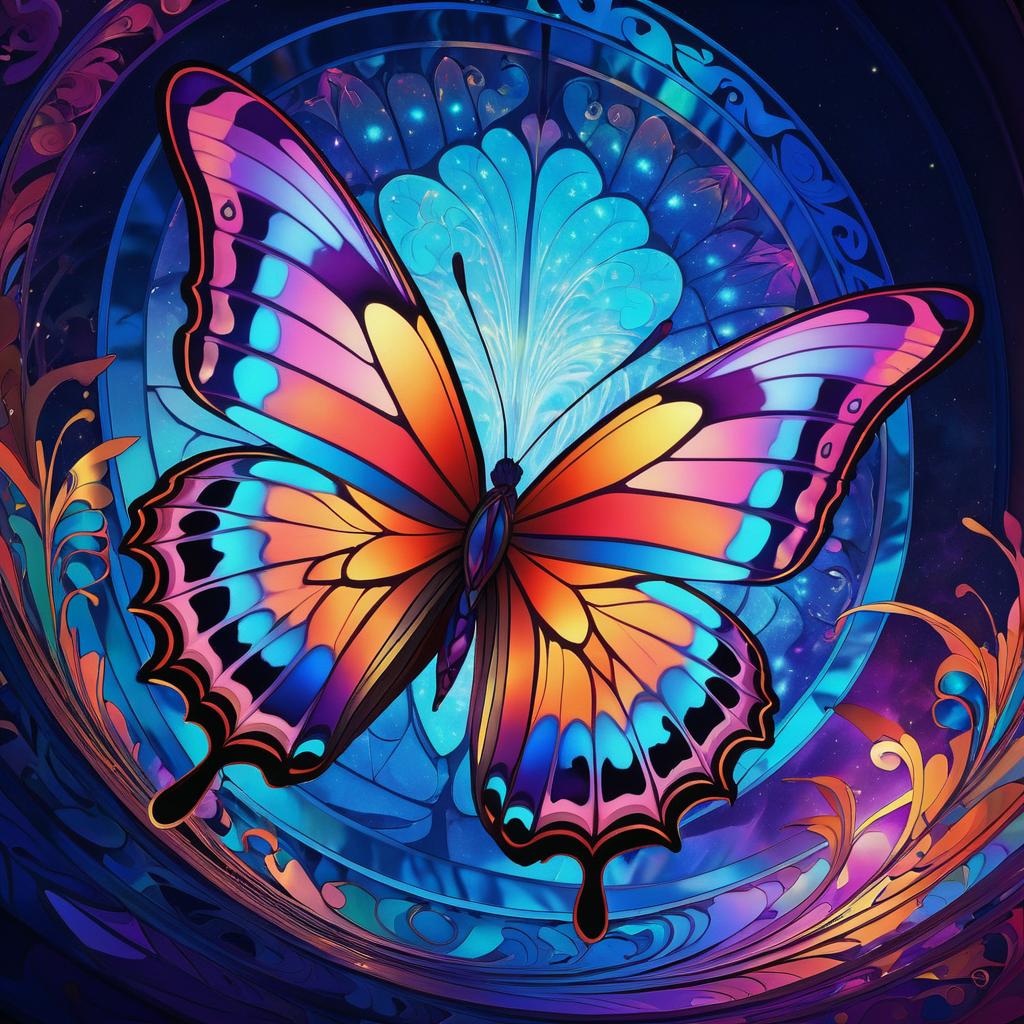 Psychedelic Butterfly: A Surreal Art Journey