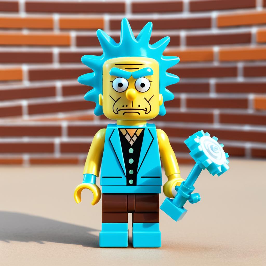 Vintage Style LEGO Rick Sanchez Figure