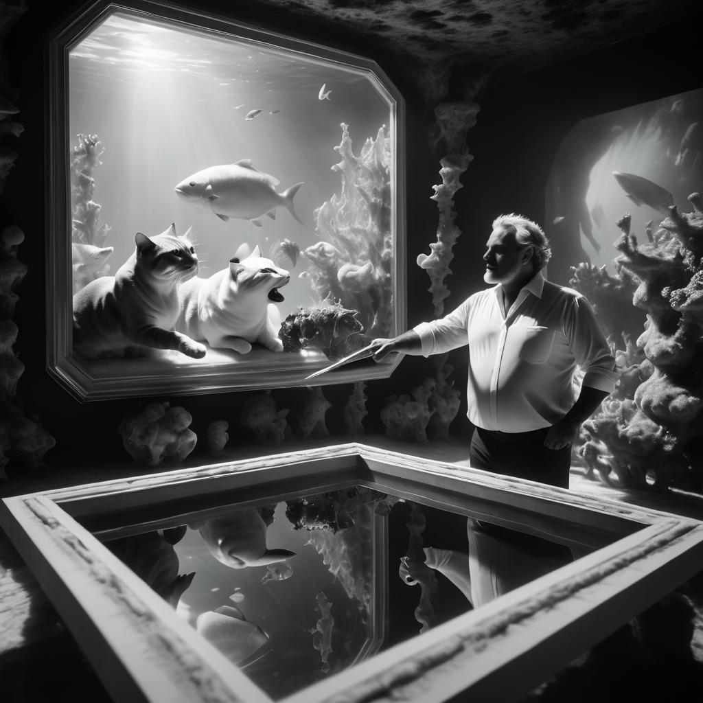 Surreal Underwater Luxury with Prehistoric Creatures