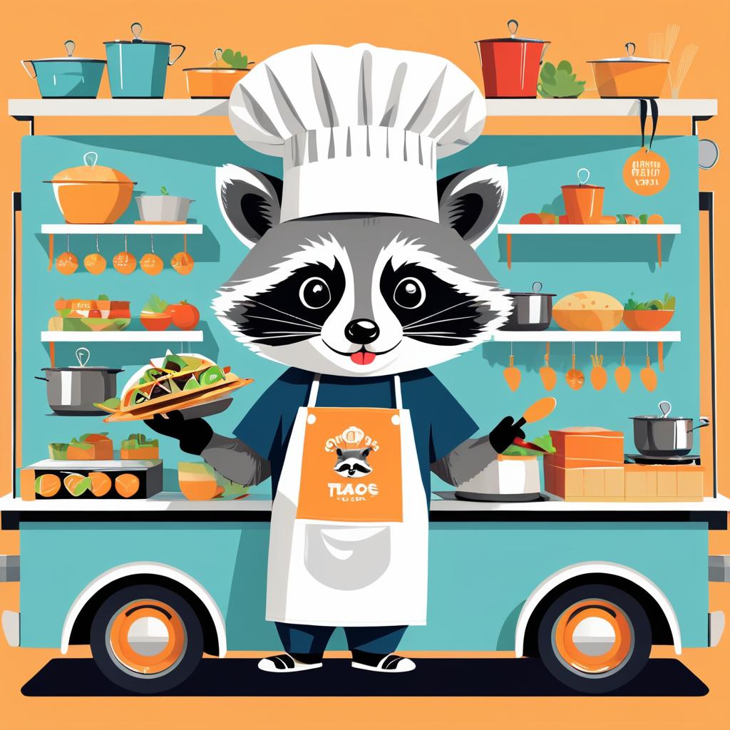 Raccoon Chef in Food Truck Adventure