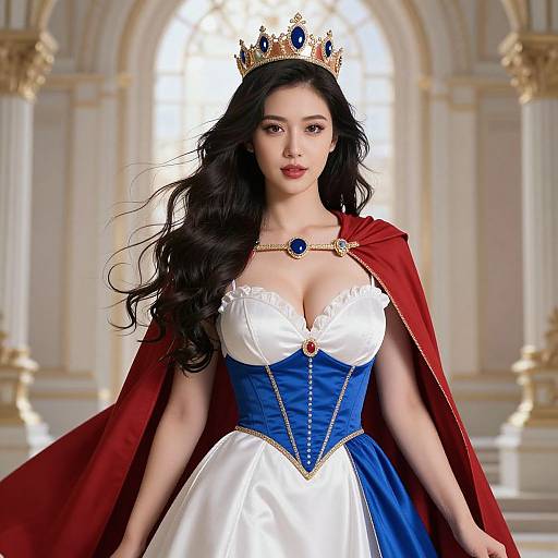 Regal Woman in Dramatic Ethereal Setting