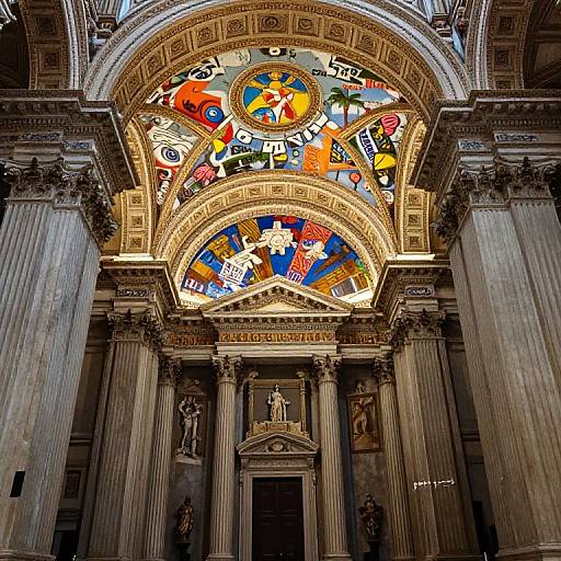 Chapelle Sixtine Interior with 90s Street Art Ceiling