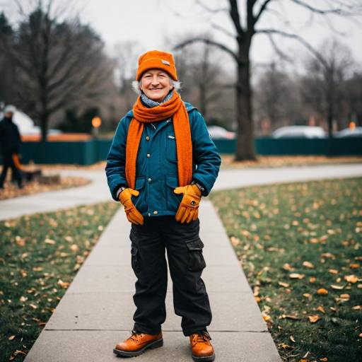 Smiling elderly man in winter outfit outdoors