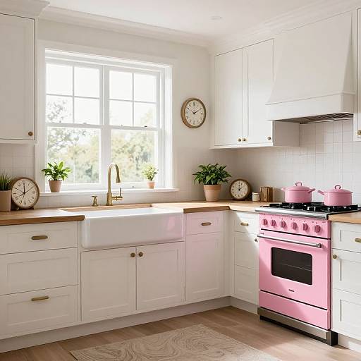 Retro Kitchen with Pink Accent Details