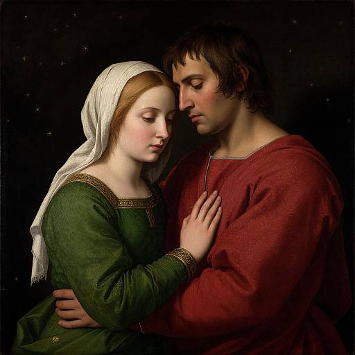 Tender Embrace in Perugino's Lovers