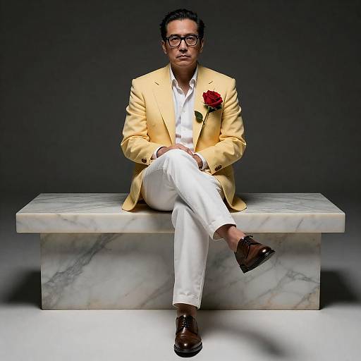 Elegant Man in a Yellow Blazer Portrait