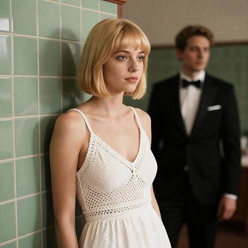 Young Woman in Crochet Dress Portrait